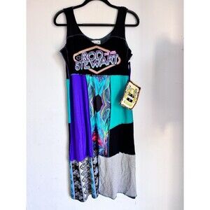 Styles Ever After Patchwork Upcycled Band Tee Dress Rod Stewart NEW